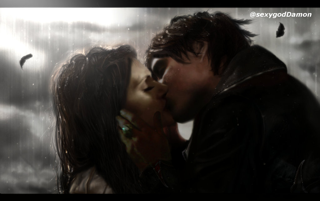 damon_and_elena_kiss_in_the_rain_by_sexygoddamon-d62zeqe.